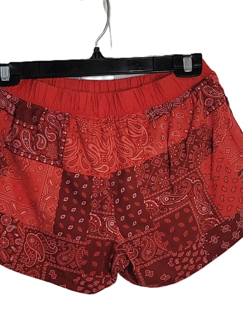 Zoe + Liv Juniors Patchwork High Waist Shorts Red XS - Picture 5 of 9